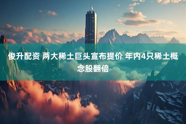 俊升配资 两大稀土巨头宣布提价 年内4只稀土概念股翻倍